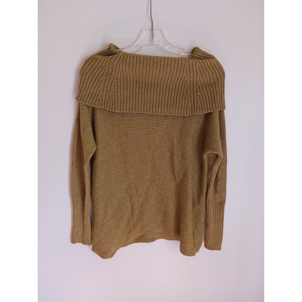 Chicos Womens Pull Over Sweater Green Cowl Neckline Long Sleeve Size 0
